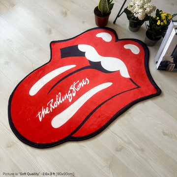 Rolling Stones Rock Music Icon Shaped Soft Rug