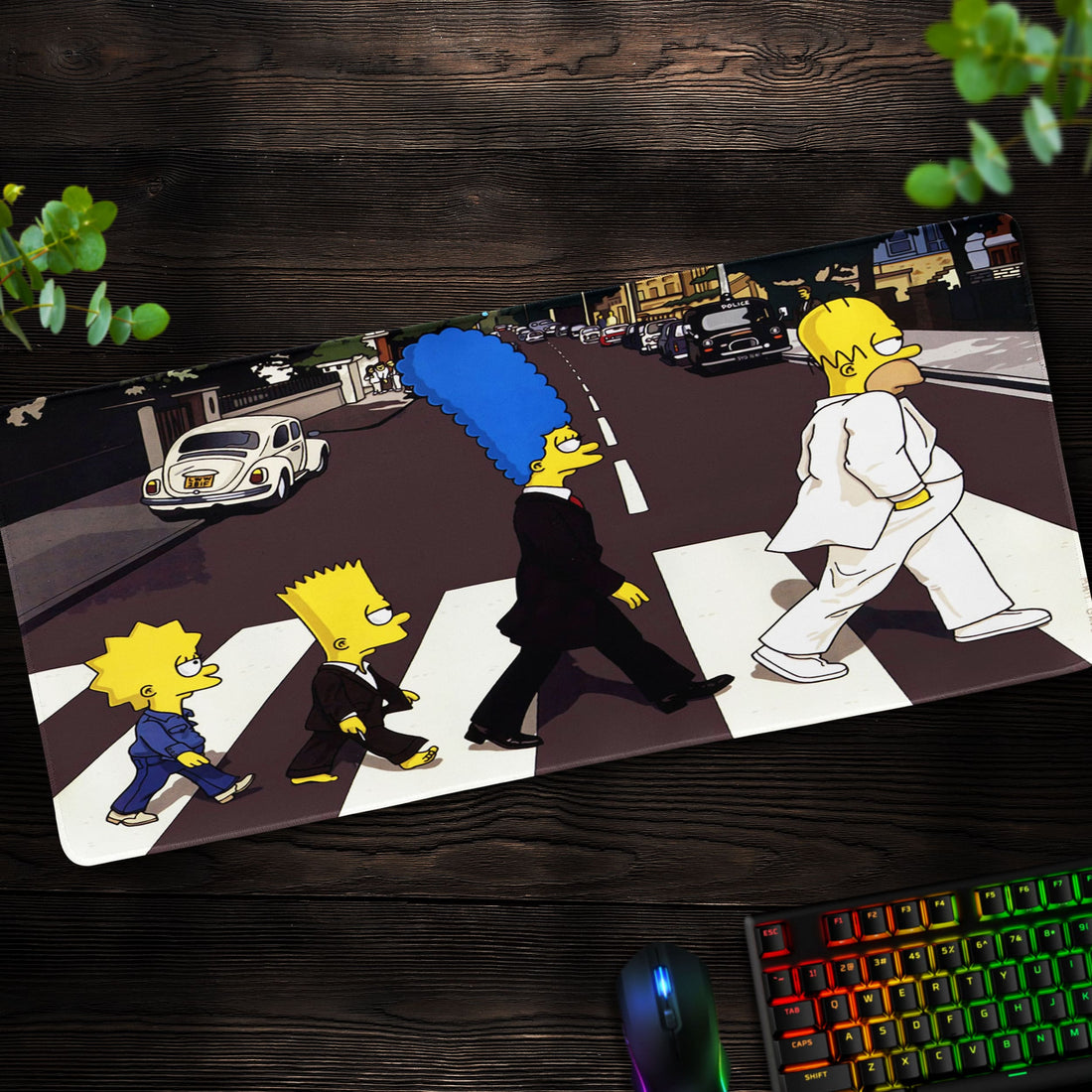 The Simpsons Abbey Road Desk Mat, Beatle-Inspired Mouse Pad