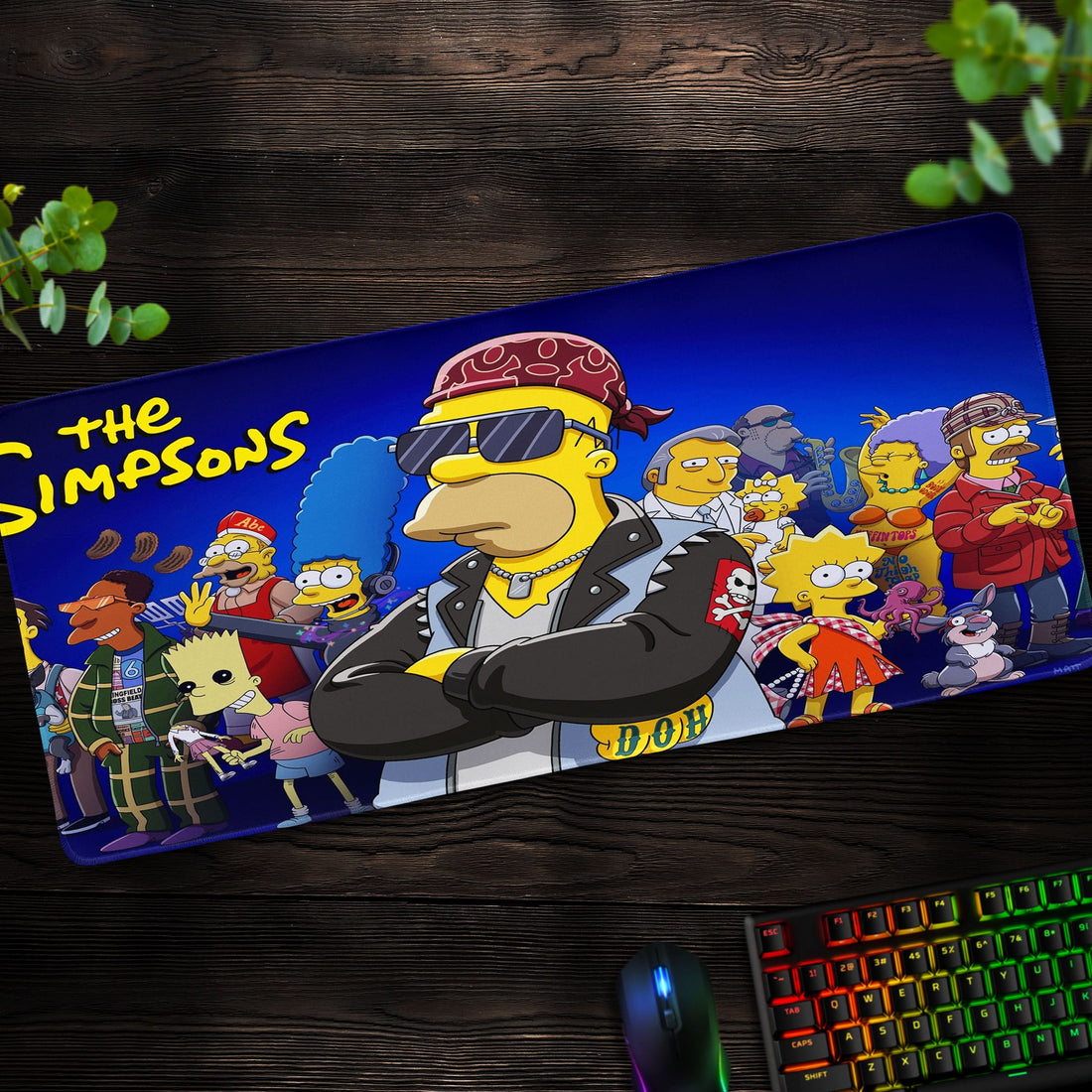 The Simpsons Rebel Homer Desk Mat, Cartoon Mouse Pad