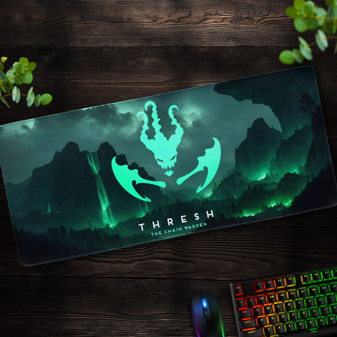 Thresh League of Legends Desk Mat, Chain Warden Mouse Pad