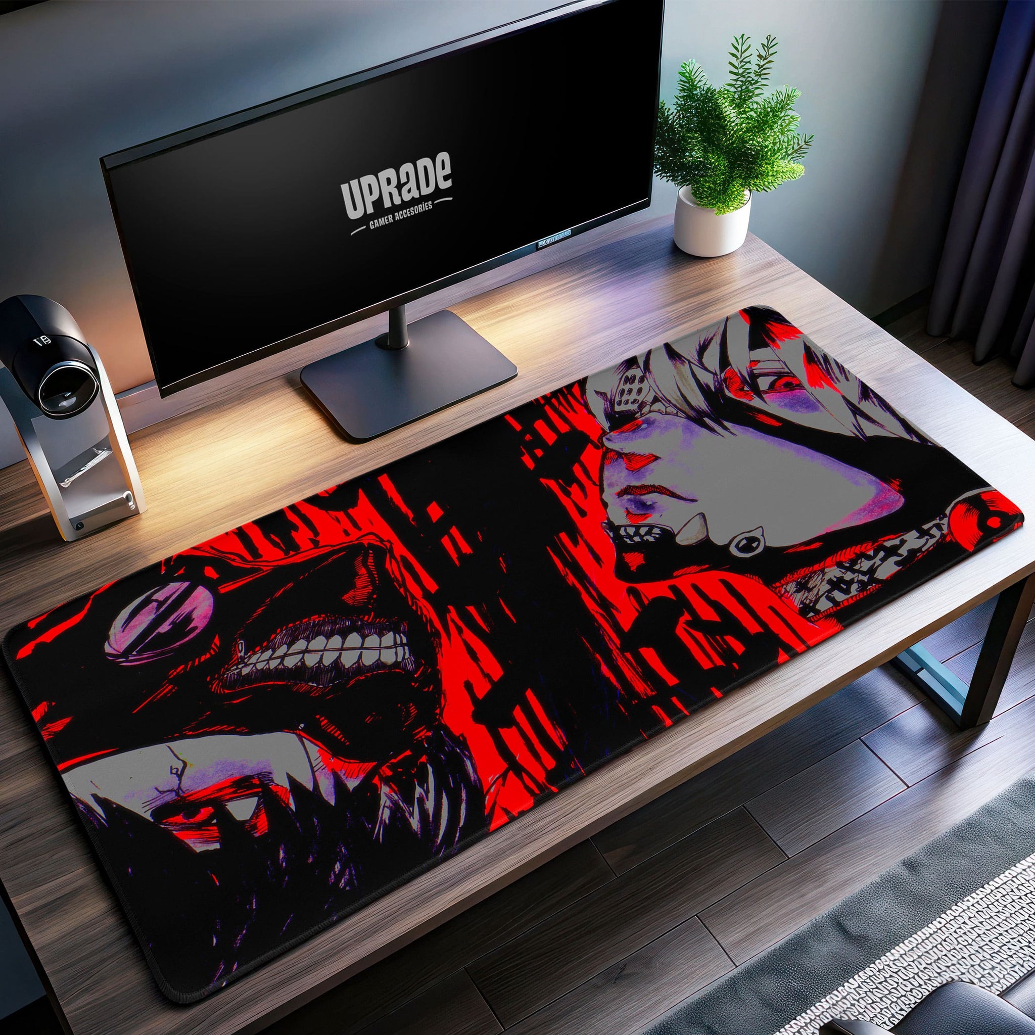 Kaneki vs. Ghoul Mask Desk Mat, Tokyo Ghoul Mouse Pad