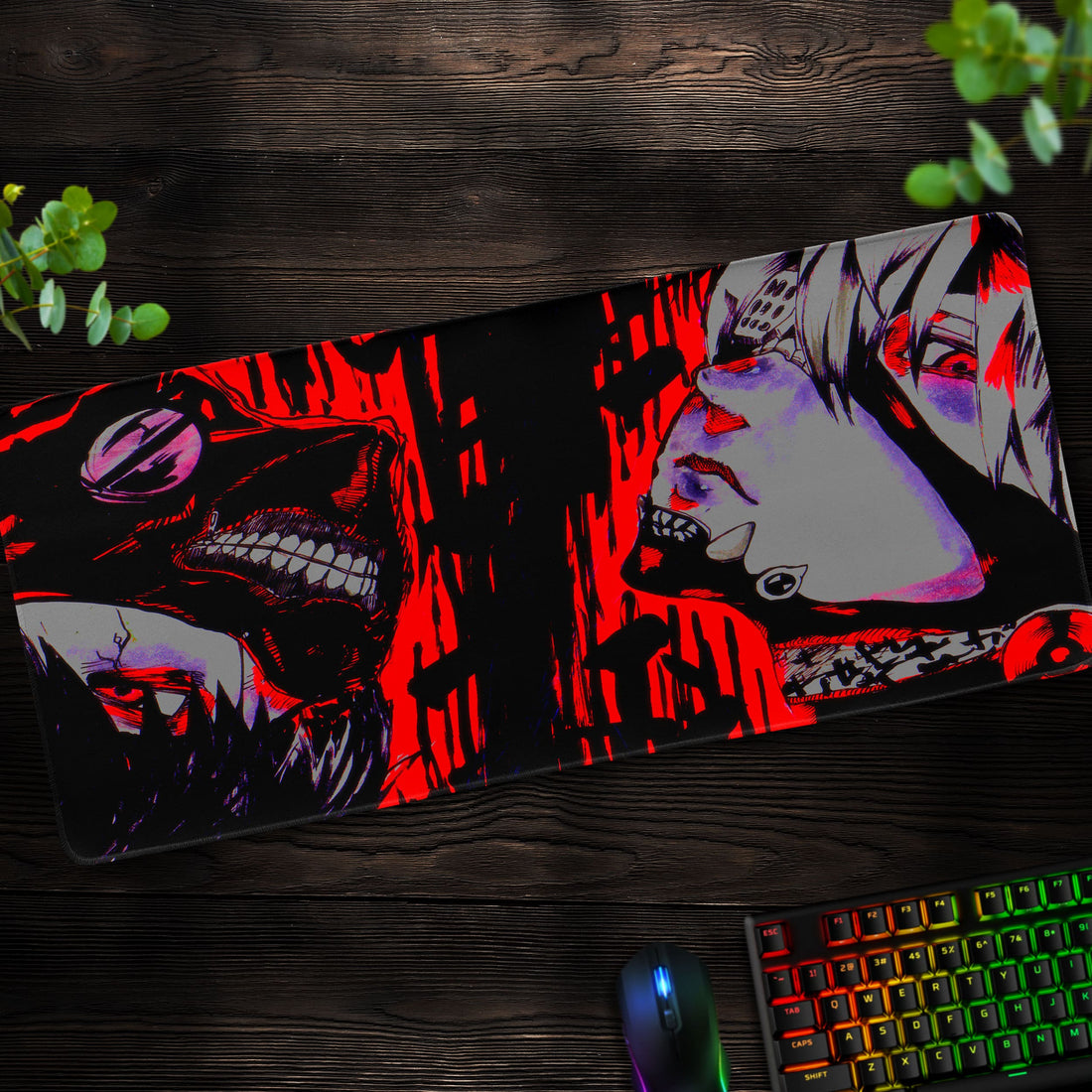 Kaneki vs. Ghoul Mask Desk Mat, Tokyo Ghoul Mouse Pad