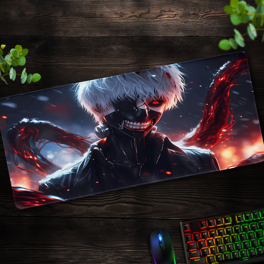 Kaneki Ghoul Form Desk Mat, Tokyo Ghoul Mouse Pad