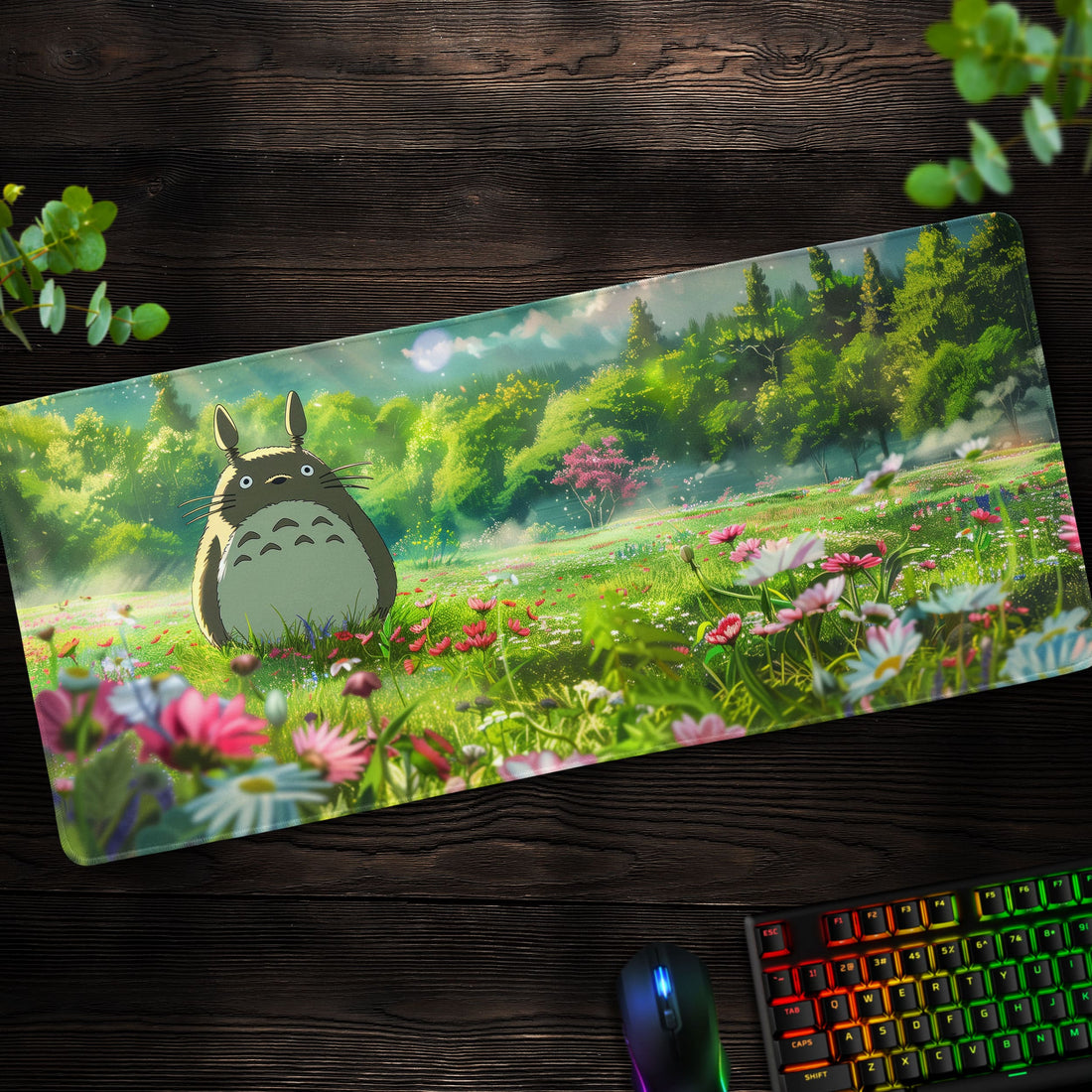 Totoro Meadow Desk Mat, Studio Ghibli Mouse Pad