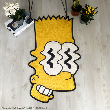 Trippy Bart Simpson-Inspired Shaped Soft Rug