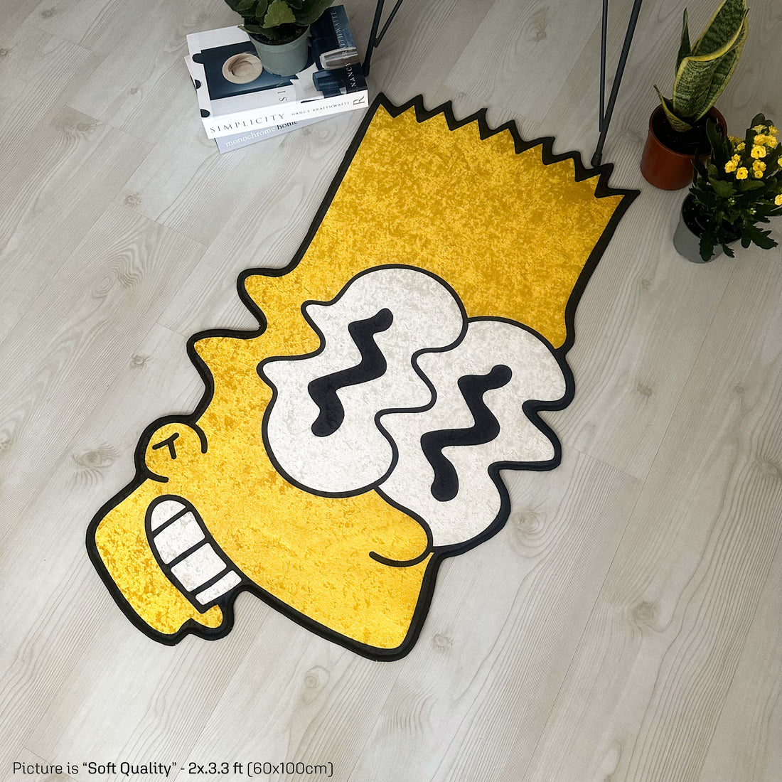 Trippy Bart Simpson-Inspired Shaped Soft Rug