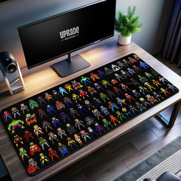 Superhero Icons Desk Mat, Comic Legends Mouse Pad