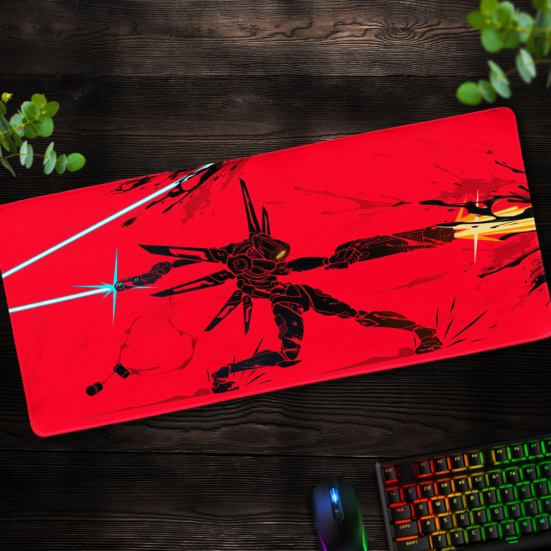 ULTRAKILL Cyber Mech Desk Mat, Intense Battle Mouse Pad