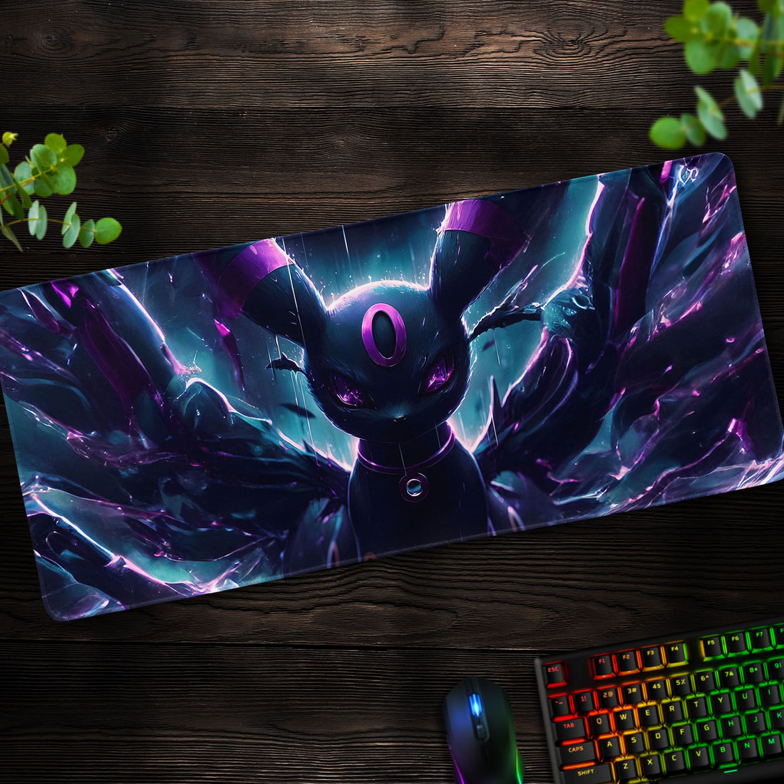 Umbreon Shadow Aura Desk Mat, Dark Pokémon Mouse Pad