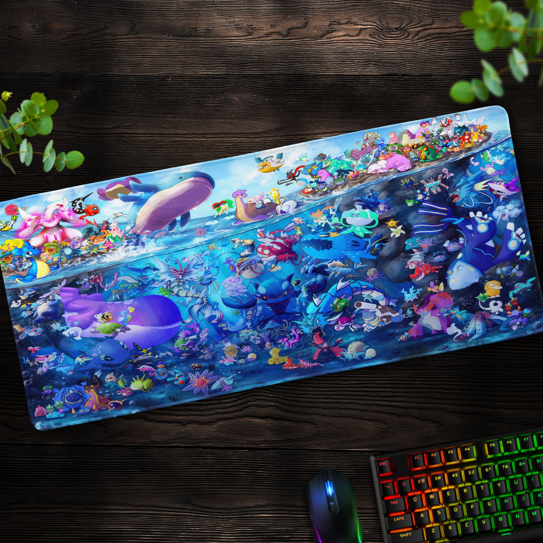 Pokémon Ocean Adventure Desk Mat, Aquatic Pokémon Mouse Pad