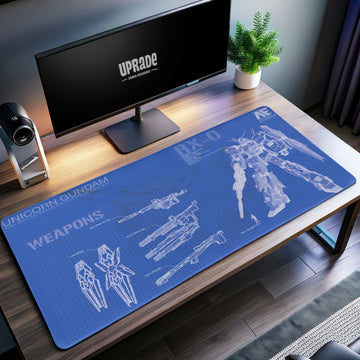 Unicorn Gundam Blueprint Desk Mat, RX-0 Mouse Pad