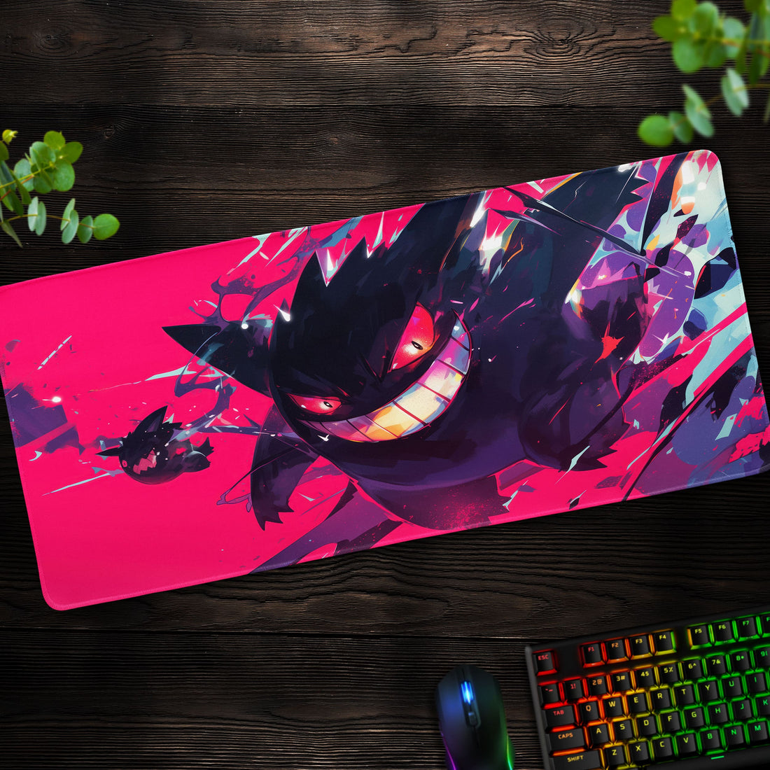 Gengar Shadow Realm Desk Mat, Ghost Pokemon Mouse Pad