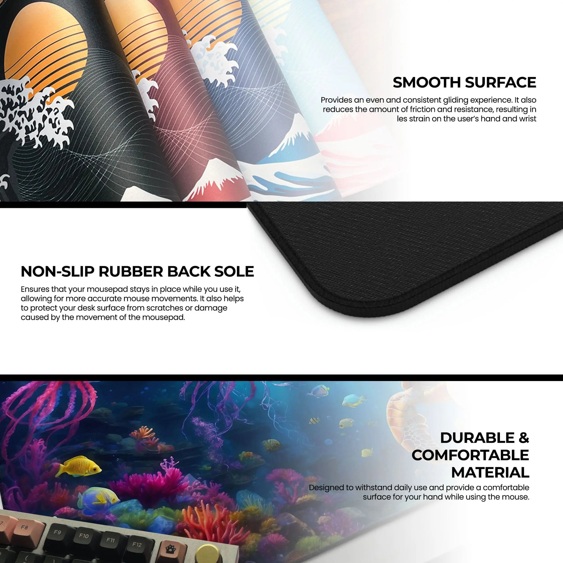 Underwater Paradise Desk Mat, Sea Turtle Mouse Pad - Cocoon Markt