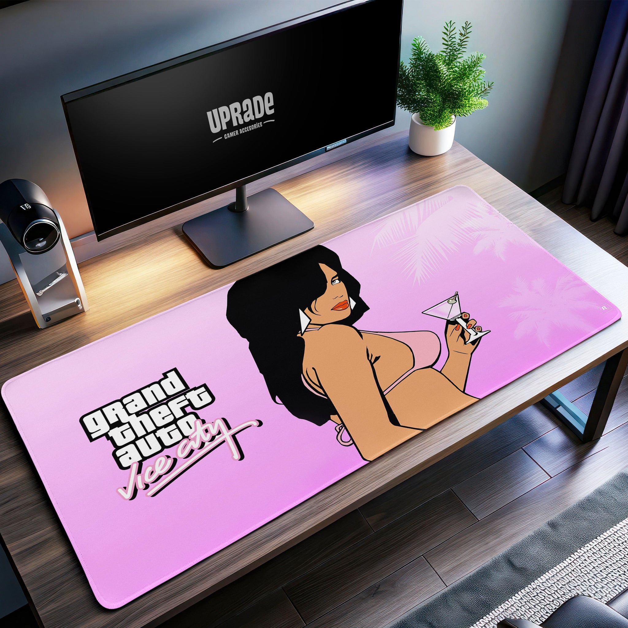 Vice City Martini Desk Mat, GTA Retro Mouse Pad