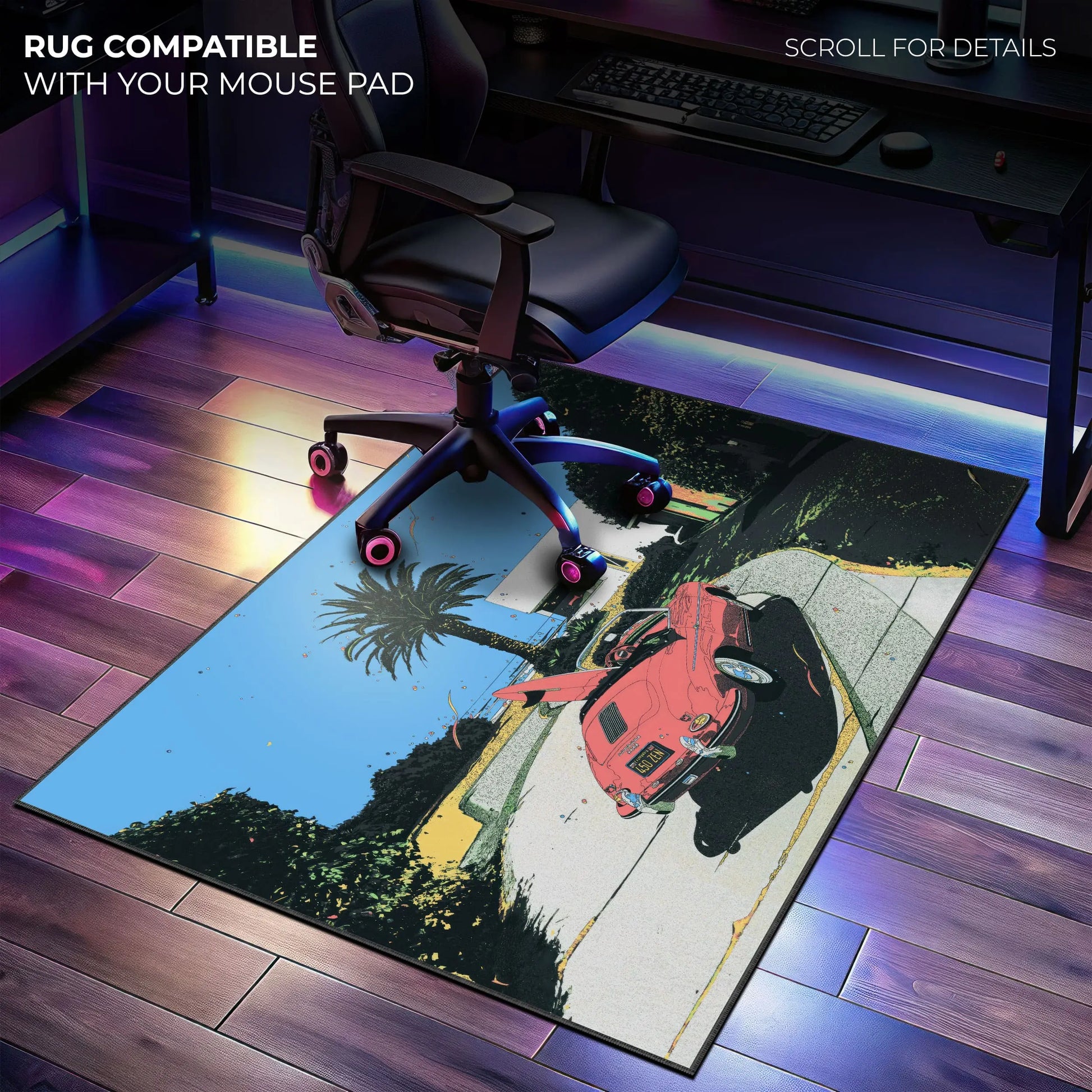 Retro Convertible Drive Desk Mat, Vintage Car Mouse Pad - Cocoon Markt