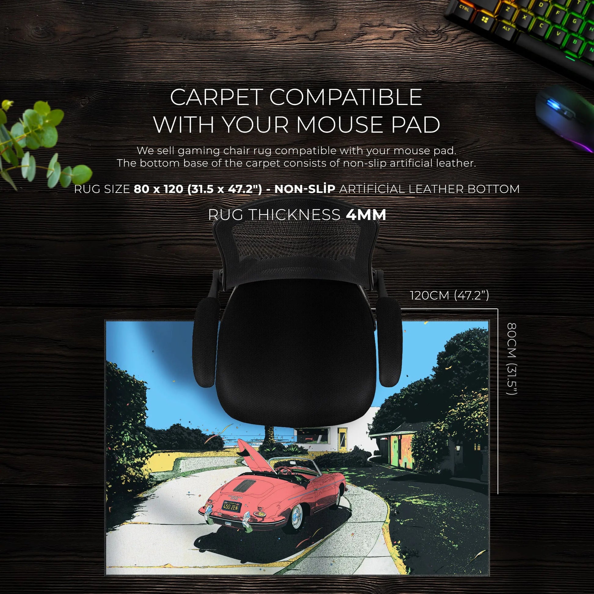 Retro Convertible Drive Desk Mat, Vintage Car Mouse Pad - Cocoon Markt