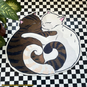 Yin Yang Cat Rug, Cozy Decorative Carpet