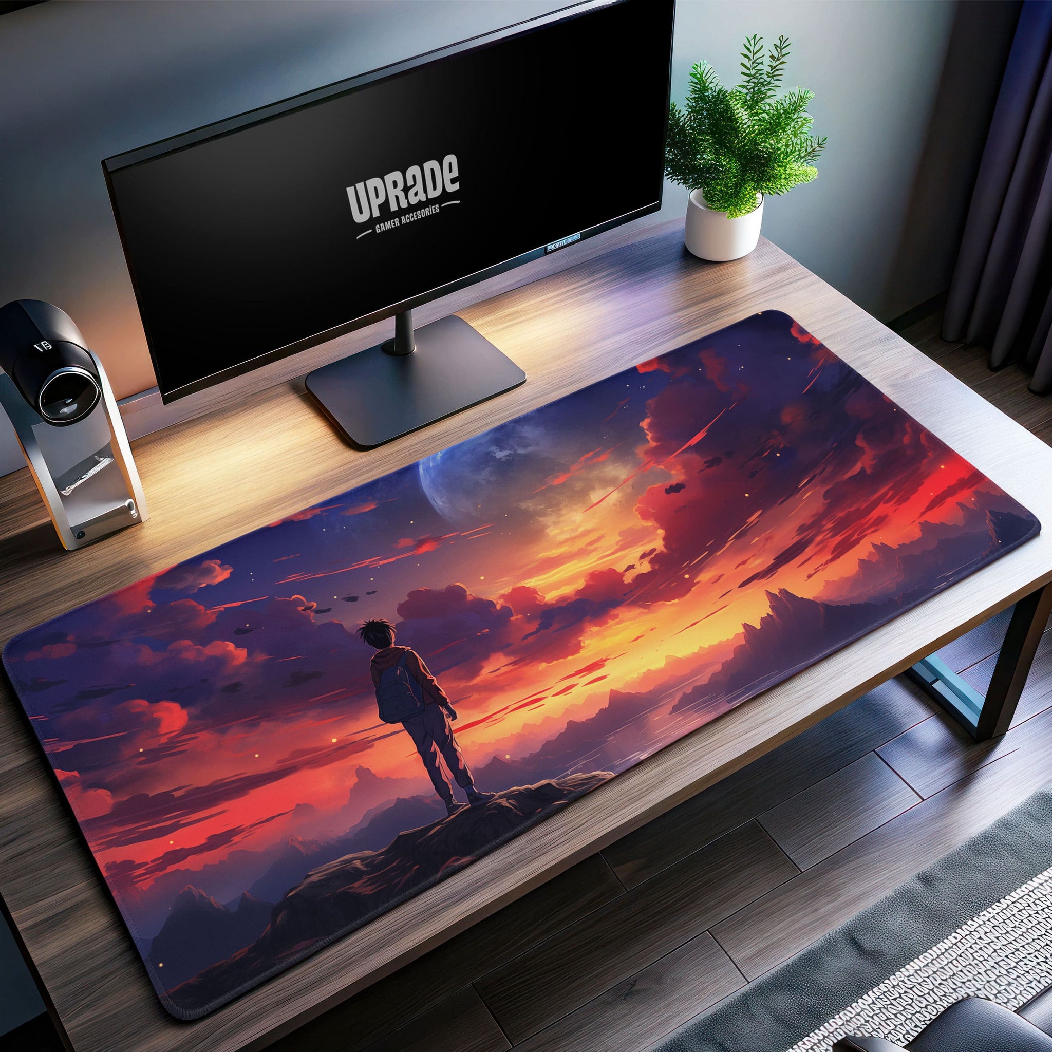 Cosmic Sunset Desk Mat, Celestial Horizon Mouse Pad - Cocoon Markt