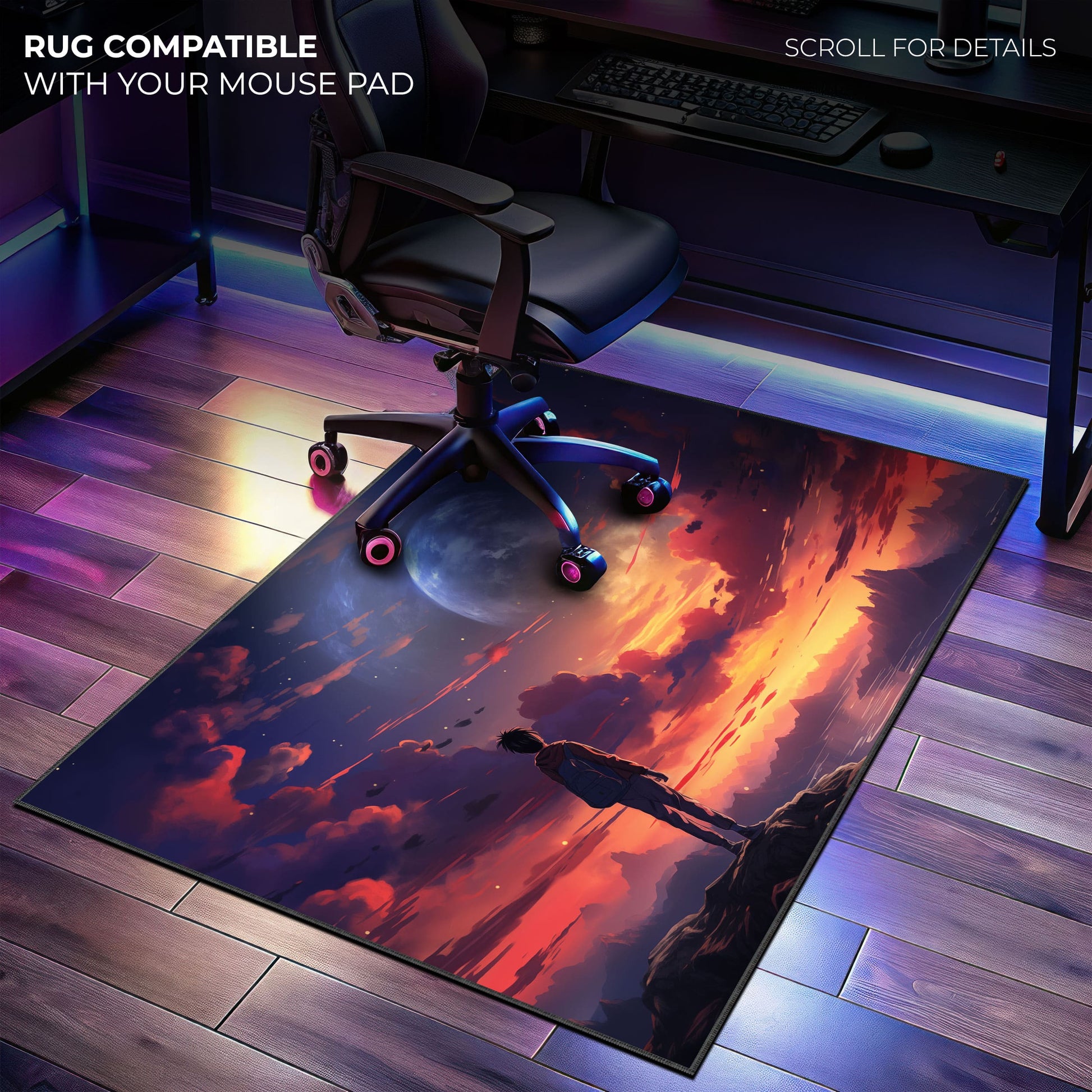 Cosmic Sunset Desk Mat, Celestial Horizon Mouse Pad - Cocoon Markt