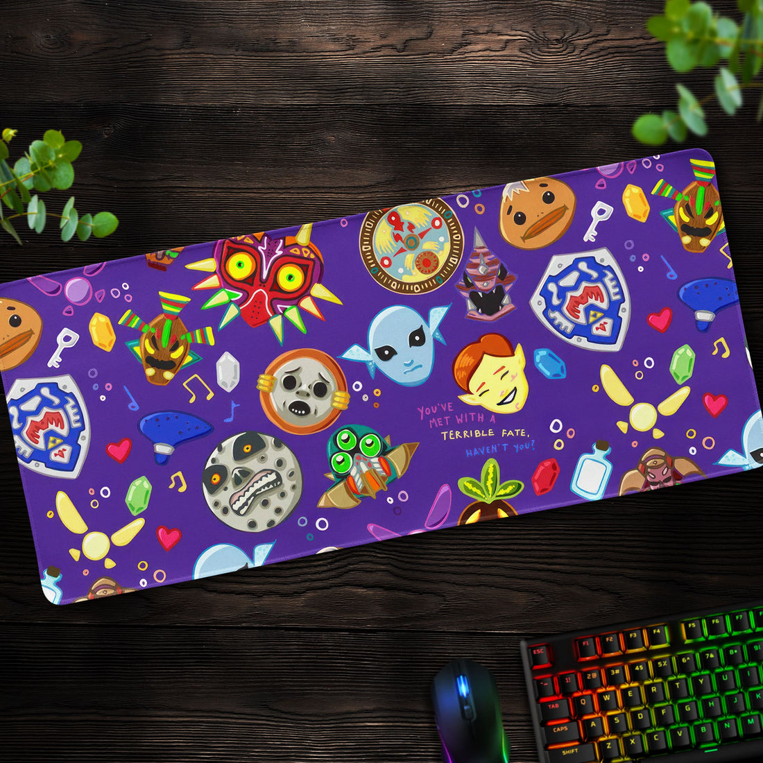 Majora’s Mask Icons Desk Mat, Zelda Nostalgia Mouse Pad