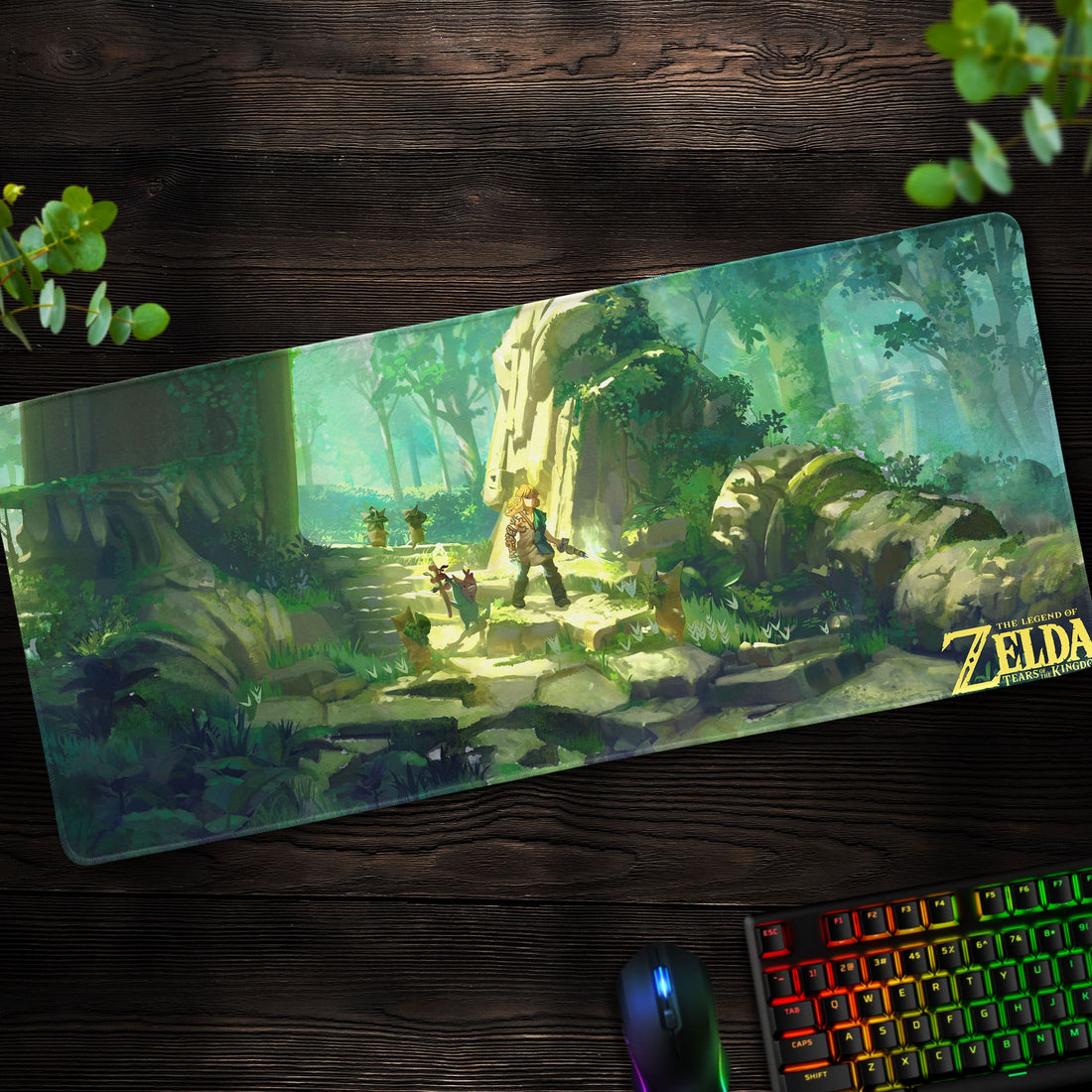 Tears of the Kingdom Desk Mat, Zelda Forest Adventure Mouse Pad