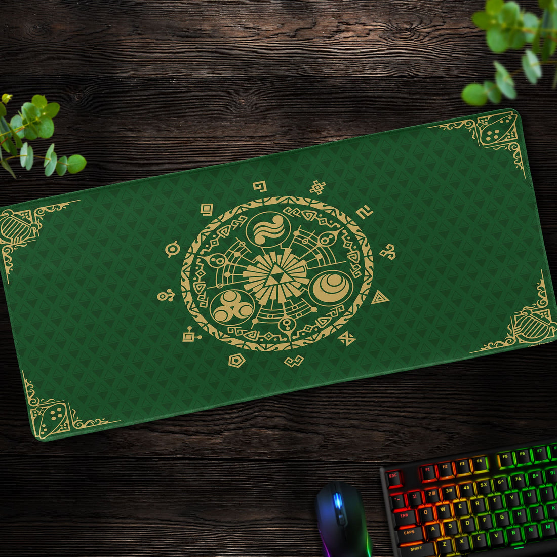 Zelda Hyrule Symbol Desk Mat, Ancient Emblem Mouse Pad