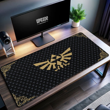 Zelda Triforce Crest Desk Mat, Hylian Royal Emblem Mouse Pad