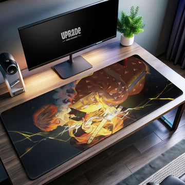 Zenitsu Thunder Breathing Desk Mat, Demon Slayer Anime Mouse Pad